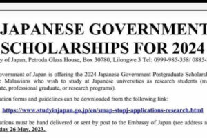 Japanese Government Scholarships for 2024.