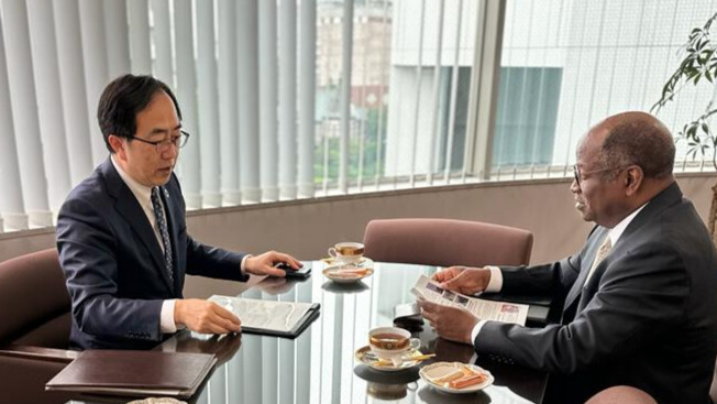 HIS EXCELLENCY AMBASSADOR KWACHA CHISIZA MEETING WITH TAKESHI AKAHORI, CANDIDATURE FOR THE UNITED NATIONS ECONOMIC AND SOCIAL COUNCIL (ECOSOC) TERM 2024-2026.